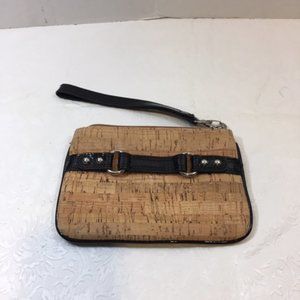 Cork & Patent Leather Express Clutch Purse Wristlet 7x5